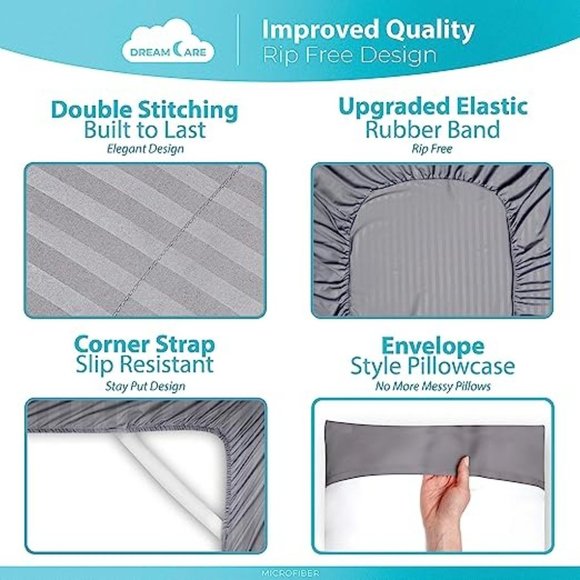 4 PC  Queen Sheet Set - Cooling Bed Sheets - 4pcs Set - Queen Sheets - Sheets fo - Picture 4 of 8
